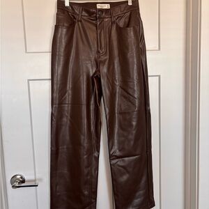Abercrombie & Fitch Brown Vegan Leather Pants